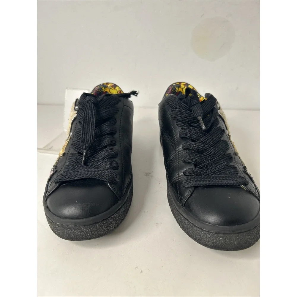 Coach star patch black leather‎ lace up sneakers Sz 8 Worn Once EUC